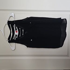 Black Miti Top Size Medium with strappy back and shorter in front